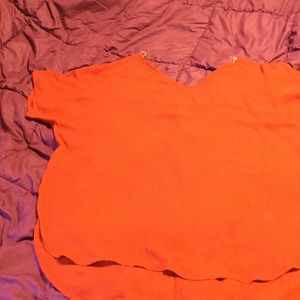 Minx USA burnt orange semi-sheer top
